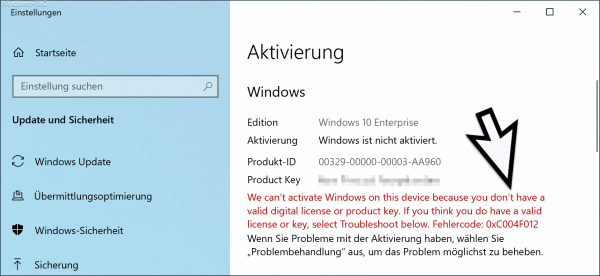 Windows-Aktivierungs-Fehlercode-0xC004F012