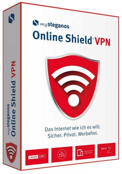 Steganos Online Shield VPN, 5 Geräte 1 Jahr